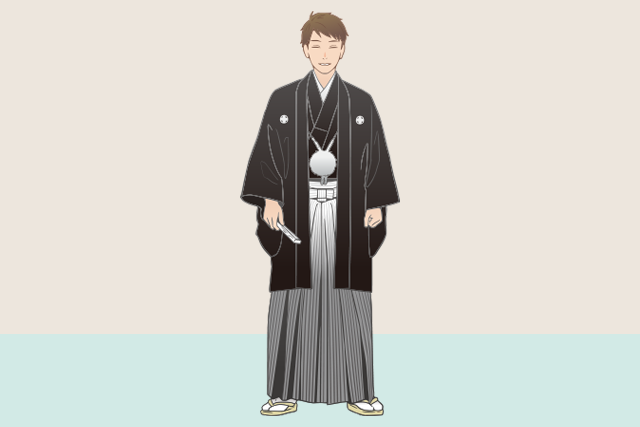 紋付羽織袴の男性の正礼装